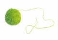 Green thread ball isolated