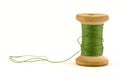 Green thread spool Royalty Free Stock Photo