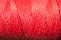 Red thread spool macro Royalty Free Stock Photo