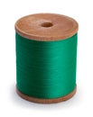 Green Thread on Wood Spool Royalty Free Stock Photo