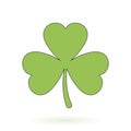 Green three-leaf clover. Vector illustration Royalty Free Stock Photo