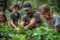 Green thumbs united family bonding over gardening in a community space. Generative AI Royalty Free Stock Photo