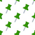 Green Thumbtack Pushpin Seamless Pattern