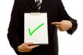 Green tick on clipboard Royalty Free Stock Photo