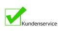 Green tick customer service in german Royalty Free Stock Photo