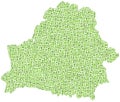 Green tiled map of Belarus