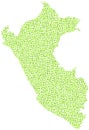 Green tiled map of Peru