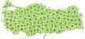 Green tiled map of Turkey