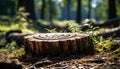 The green timber grows, a fallen tree beauty in nature generated by AI Royalty Free Stock Photo