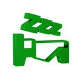 Green Time to sleep icon isolated on transparent background. Sleepy zzz. Healthy lifestyle.