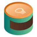 Green tin can icon, isometric style Royalty Free Stock Photo