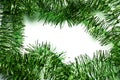 Green tinsel frame Royalty Free Stock Photo