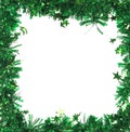 Green tinsel with stars as frame.