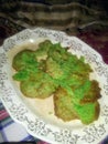 Green TMNT sugar cookies