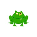 Green toad simple cartoon illustration. Royalty Free Stock Photo