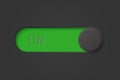 Green Toggle Switch On, Vector Illustration. Realistic Toggle Switch UI Button. Mobile Toggle Switch for App Settings, Web Royalty Free Stock Photo