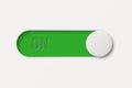 Green Toggle Switch On, Vector Illustration. Realistic Toggle Switch UI Button. Mobile Toggle Switch for App Settings, Web Royalty Free Stock Photo