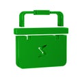 Green Toolbox electrician icon isolated on transparent background.