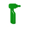 Green Tooth drill icon isolated on transparent background. Dental handpiece for drilling and grinding tools.