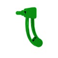 Green Tooth drill icon isolated on transparent background. Dental handpiece for drilling and grinding tools.