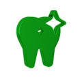 Green Tooth whitening concept icon isolated on transparent background. Tooth symbol for dentistry clinic or dentist