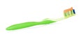 Green Toothbrush With Herbal Toothpaste Royalty Free Stock Photo