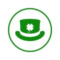 Green top hat with clover sign