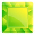 Green topaz icon, cartoon style Royalty Free Stock Photo