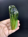 Green tourmaline crystals mineral specimen from kunar afghanistan