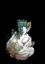 Green tourmaline in quartz