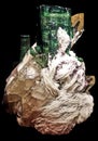 Green tourmaline in quartz