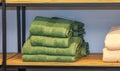 Green Towels Shelf Royalty Free Stock Photo