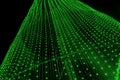 Green tower of lights going up to the sky - modern light show Royalty Free Stock Photo