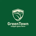 Green town design template. Vector and illustration.