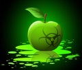 Green toxic apple with biohazard Royalty Free Stock Photo