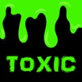 Green toxic liquid on dark background. Radioactive substance Royalty Free Stock Photo