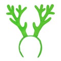 Green toy antlers of a deer isolated on white background. Reindeer horns isolated on white background Royalty Free Stock Photo