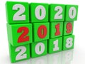 Green toy cubes with numbers Royalty Free Stock Photo