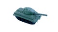 Green Toy tank isolated on white, war concept Royalty Free Stock Photo