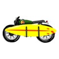 Green tracker surf motorcycle vectors illustration