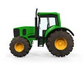 Green Tractor Isolated