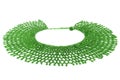 Green Traditional Beaded Neckwear, African, Isolated on White Royalty Free Stock Photo