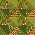 Green traditional ornament patchwork pattern