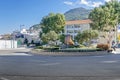 Green traffic island between Queensway Road with its Kings Bastion and Bishop Caruana Road in Gibraltar