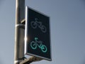 Green Traffic light with a bicycle icon, Bike friendly politics concept Royalty Free Stock Photo