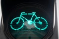 Green traffic light for bikes - close up Royalty Free Stock Photo