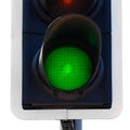 Green traffic light close up Royalty Free Stock Photo