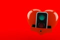 Green traffic light inside heart Royalty Free Stock Photo