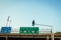 Green traffic light at intersection in Israel Royalty Free Stock Photo