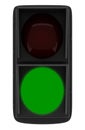 Green traffic light isolated on white Royalty Free Stock Photo